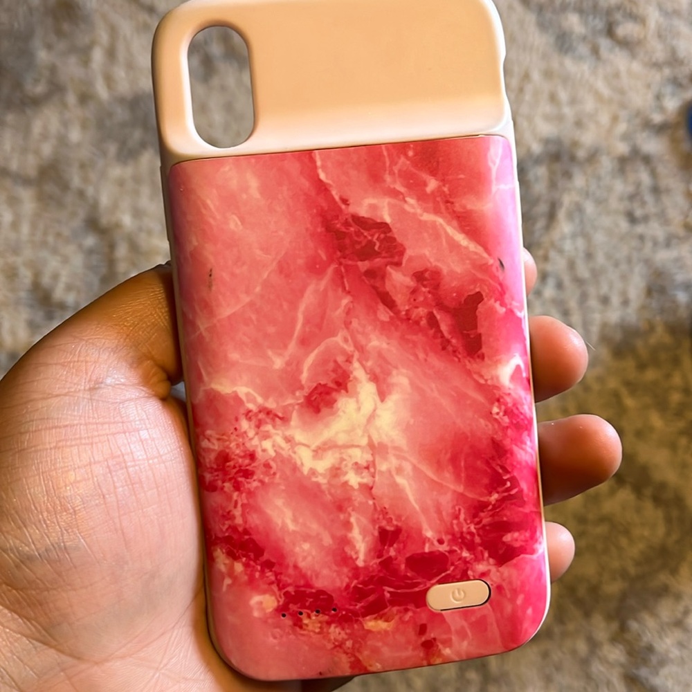 Pink Casely iPhone X charging case
